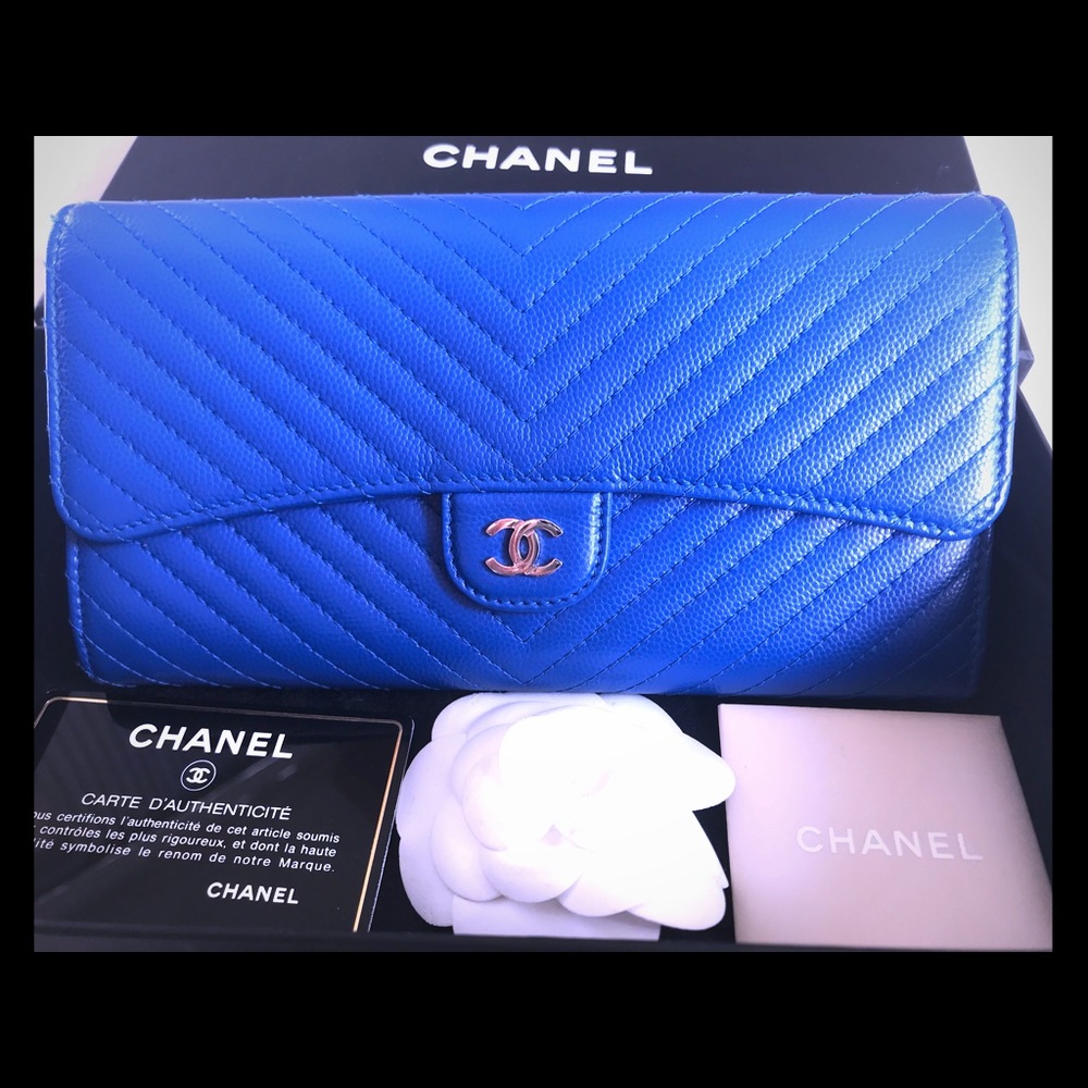 Chanel Caviar Blue Wallet
